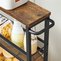 Thumbnail for VASAGLE 3 Tiers Utility Rolling Cart Kitchen Trolley