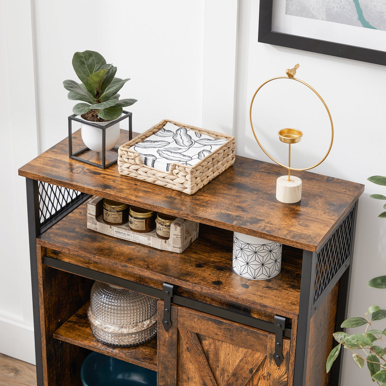 Vasagle Sliding Barn Door Storage Cabinet