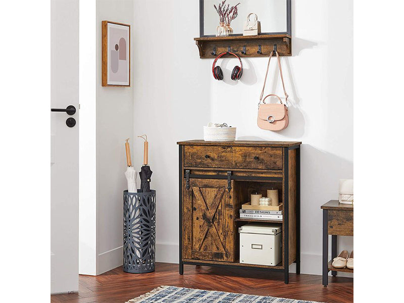 VASAGLE Sliding Barn Door Buffet Cabinet - Storage Sideboard