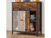 Thumbnail for VASAGLE Sliding Barn Door Buffet Cabinet - Storage Sideboard