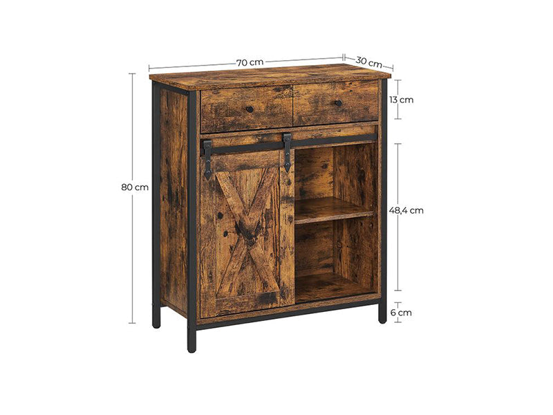 VASAGLE Sliding Barn Door Buffet Cabinet - Storage Sideboard