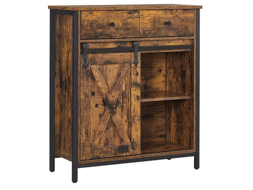 VASAGLE Sliding Barn Door Buffet Cabinet - Storage Sideboard