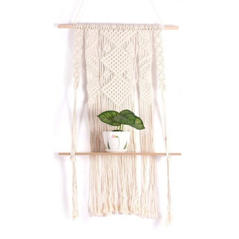 Macrame Wall Art otton yarn + wood 80 * 50cm - The Shopsite