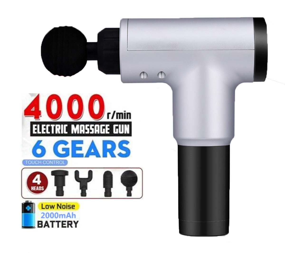 Massage Gun with 4 Massage Head