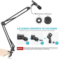 Thumbnail for Microphone Boom Arm Adjustable Microphone Suspension Boom Scissor Arm Stand