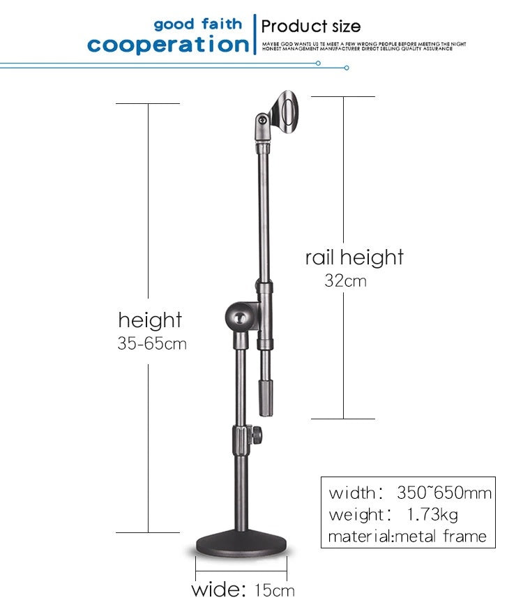 Microphone Stand Universal Mic Mount With Heavy Compact Base