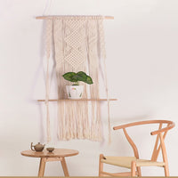 Thumbnail for Macrame Wall Art otton yarn + wood 80 * 50cm