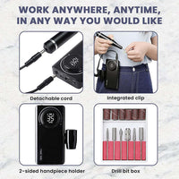 Thumbnail for Electric Nail Drill Kit Rechargeable Portable Electric Nail Drill Machine Kit for Acrylic Nails