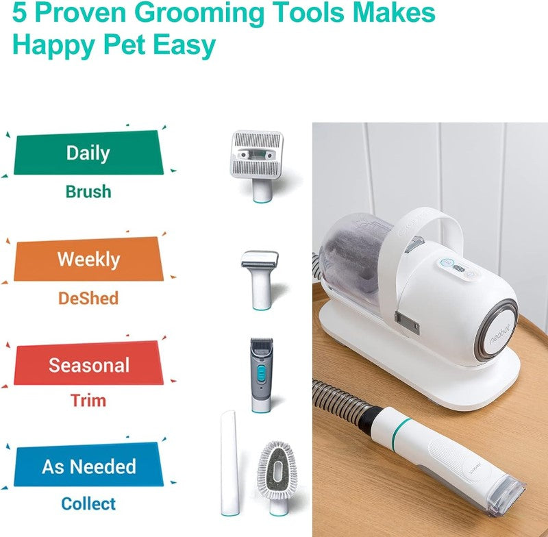 Neabot Professional Dog Cat Hair Clipper Pet Hair Grooming Kit 5 Proven Grooming Tools