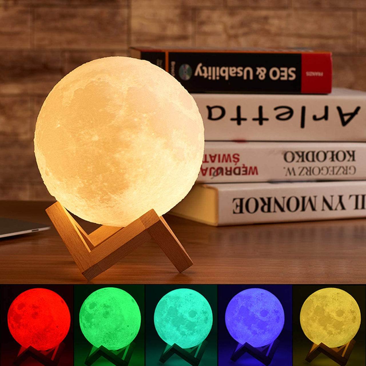 24CM Moon Light Night Light Lamp 16 Colors