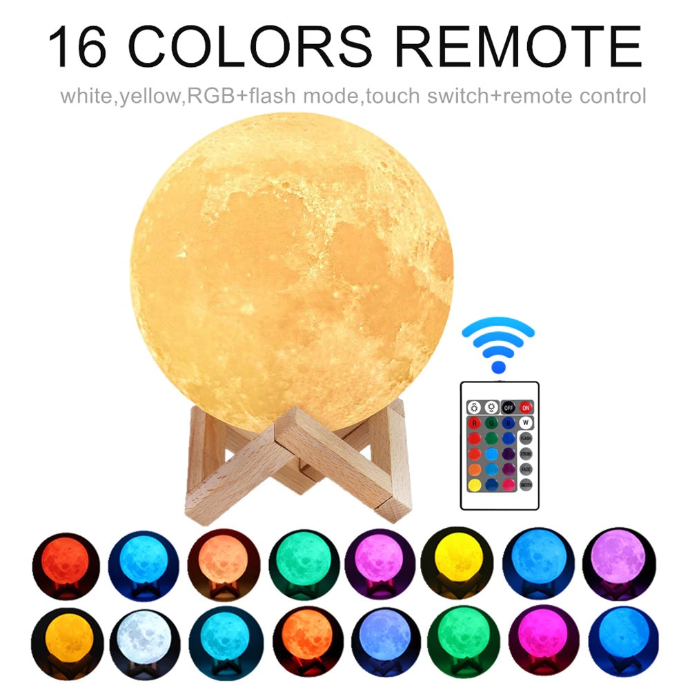 24CM Moon Light Night Light Lamp 16 Colors