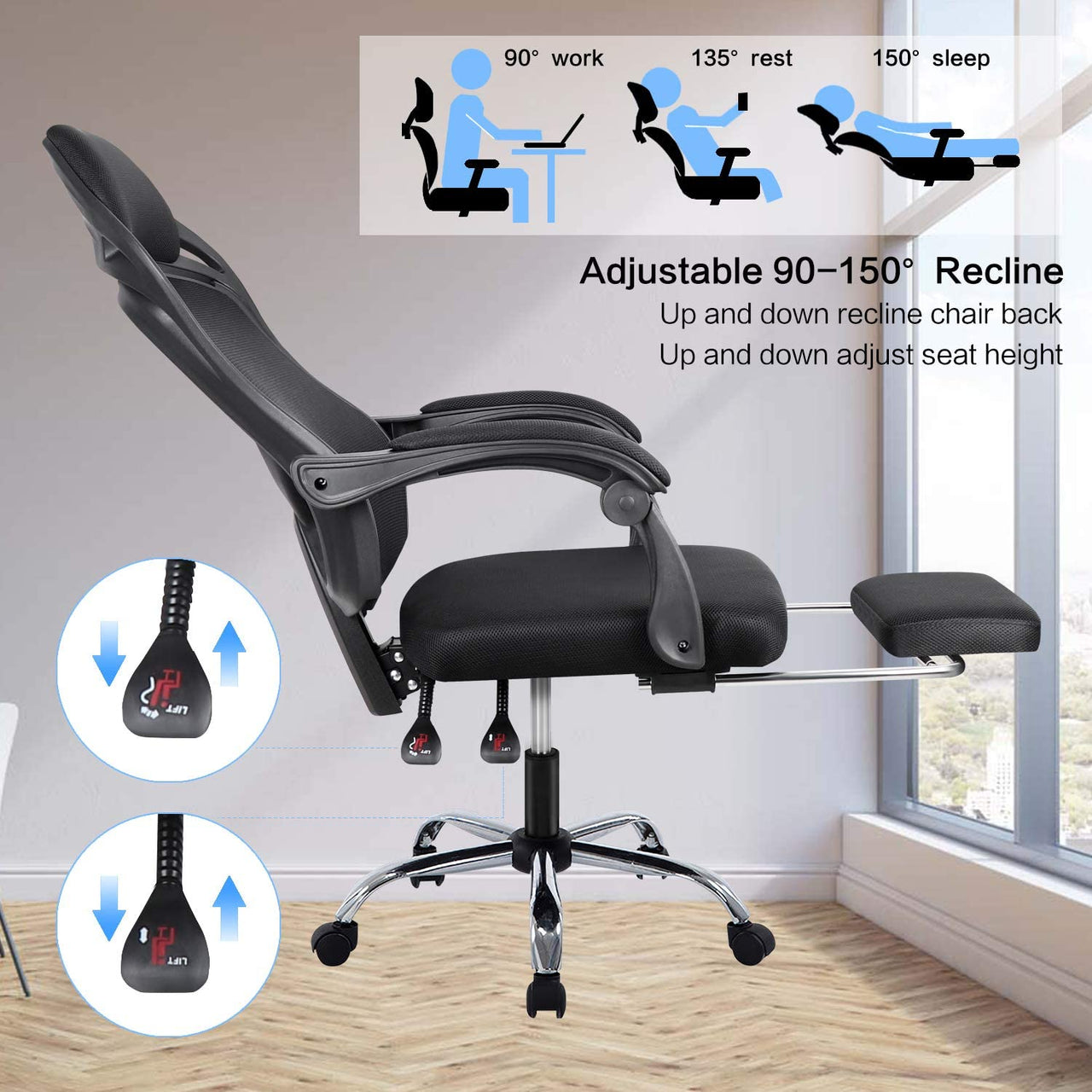 Office Chair Computer Chair with foot rest