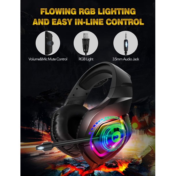 RGB Gaming Headset for PC / PS4 / PS5 / XBOX - The Shopsite