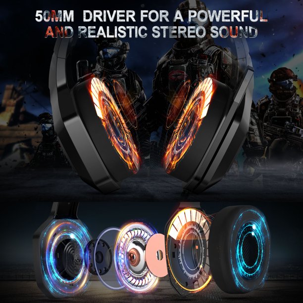 ONIKUMA K10 Gaming Headset,Stereo Bass Surround