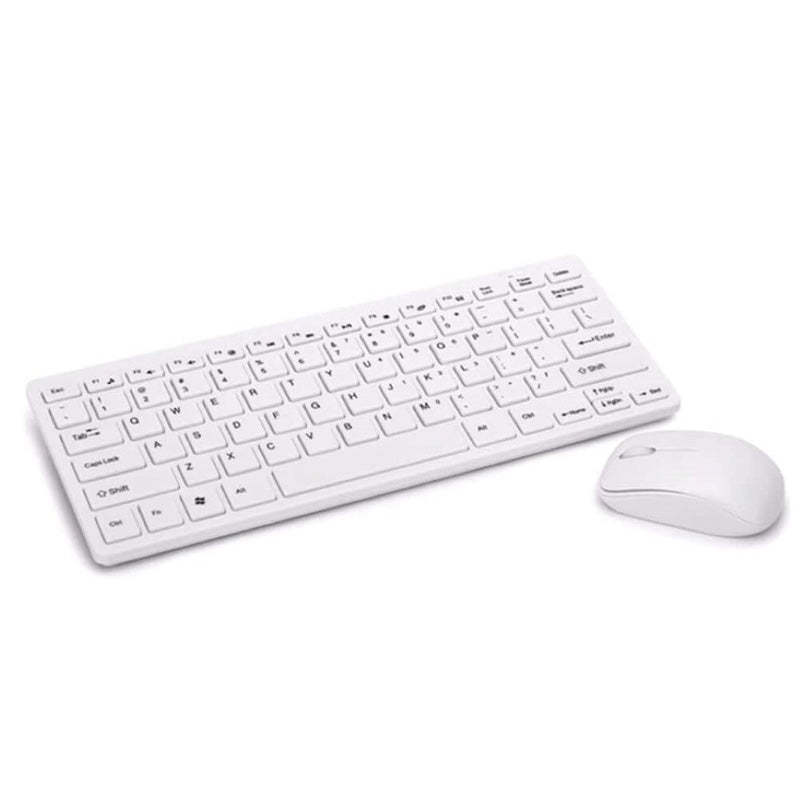 Wireless Keyboard Mouse 2.4GHz Slim White