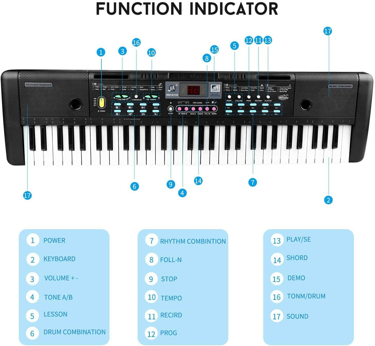 Electric Keyboard Piano 61 Keys - The Shopsite