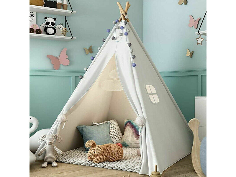 Kids Teepee Play Tent White