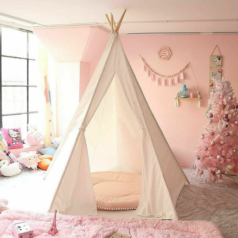 Kids Teepee Play Tent White