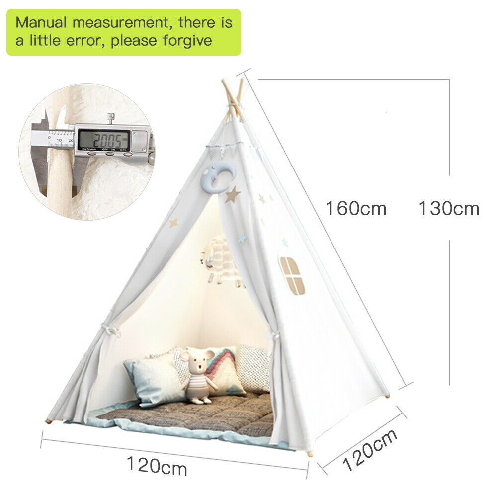 Kids Teepee Play Tent White