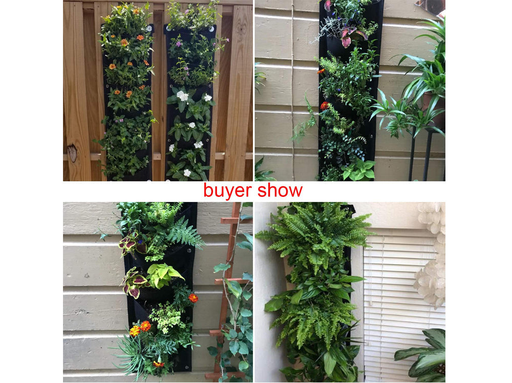 Vertical Garden Wall Hanging Planter Wall Mount Balcony Plant Grow Bag 7 Pockets