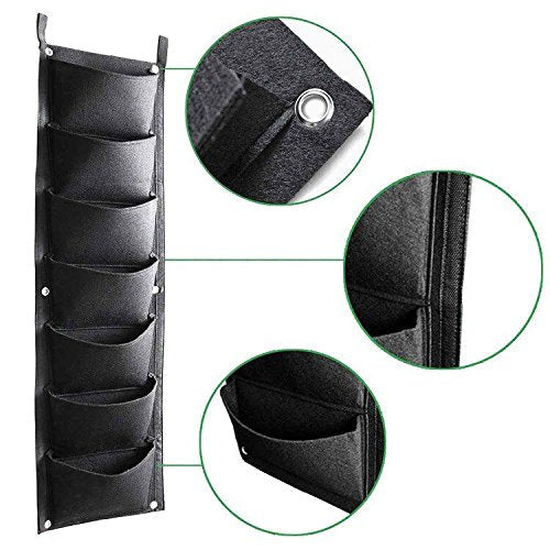 Vertical Garden Wall Hanging Planter Wall Mount Balcony Plant Grow Bag 7 Pockets