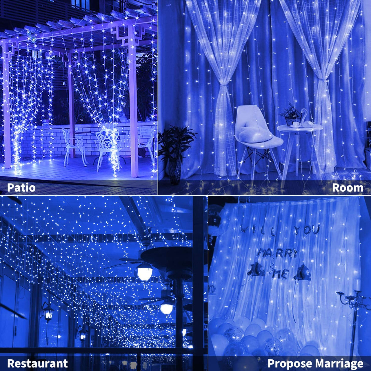 Curtain Lights 3X6M Blue