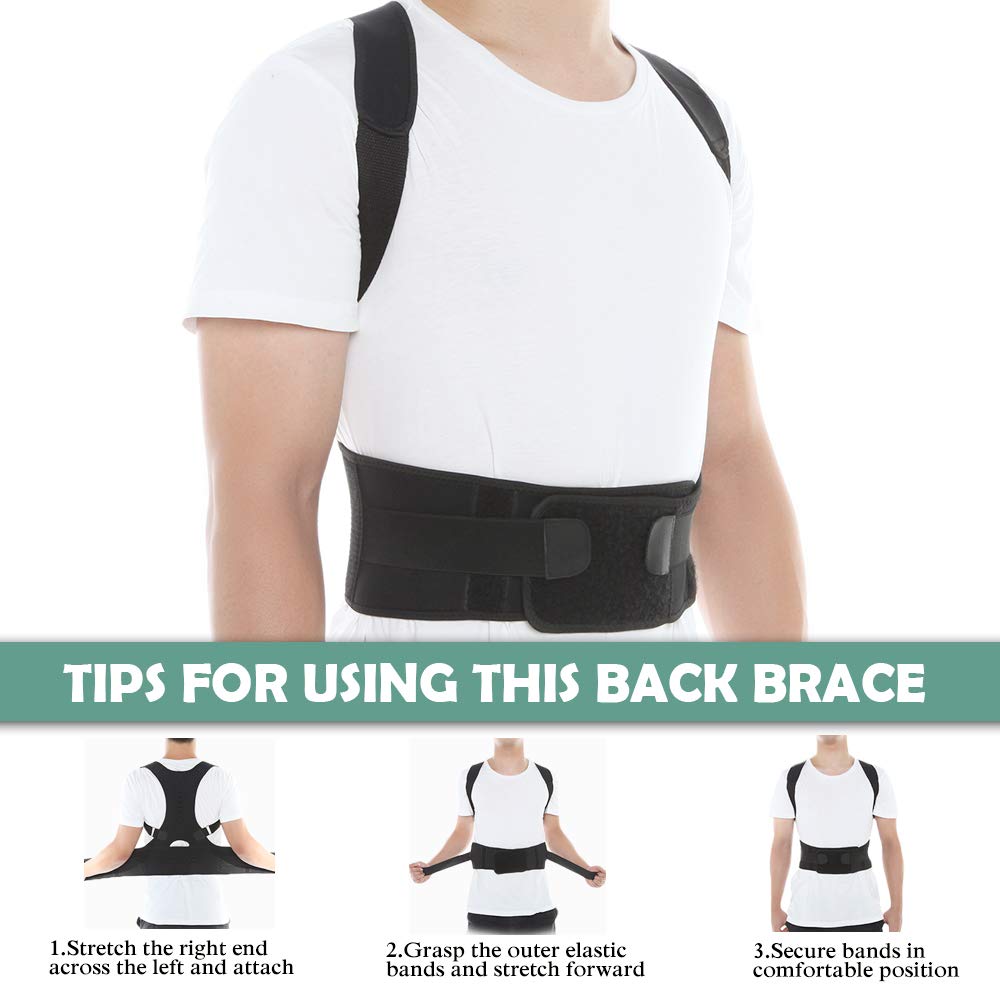 Posture Back Support Brace Belt Back Posture Corrector Lumbar Shoulder Support Brace Belt Men Women