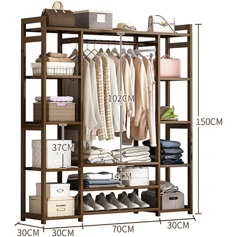 Bamboo Wardrobe Clothes Rack Wardrobe Organiser