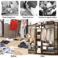 Thumbnail for Bamboo Wardrobe Clothes Rack Wardrobe Organiser