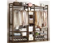 Thumbnail for Bamboo Wardrobe Clothes Rack Wardrobe Organiser