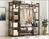 Thumbnail for Bamboo Wardrobe Clothes Rack Wardrobe Organiser