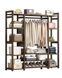 Thumbnail for Bamboo Wardrobe Clothes Rack Wardrobe Organiser