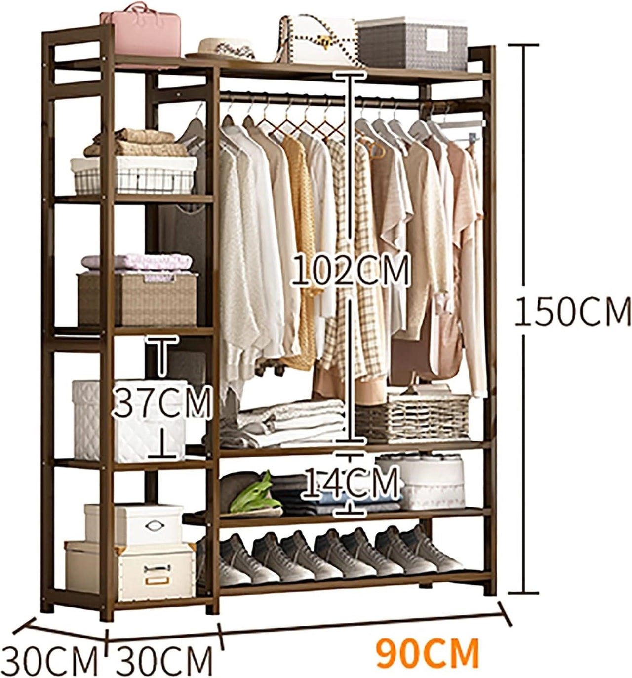 Bamboo Wardrobe Clothes Rack