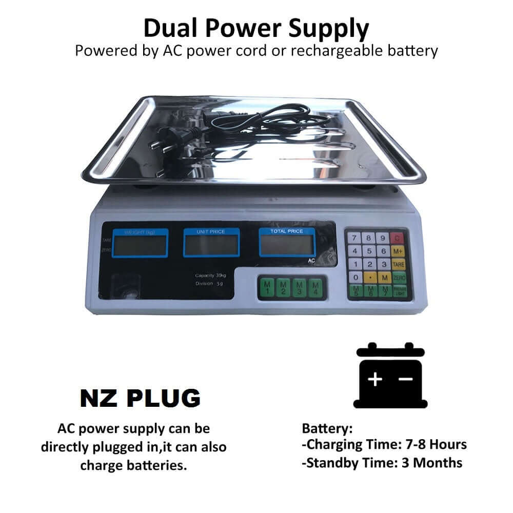 Commercial Kitchen Scales Digital 30KG - The Shopsite