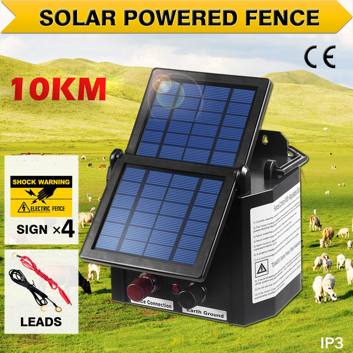 Solar Electric Fence Energizer 10kM