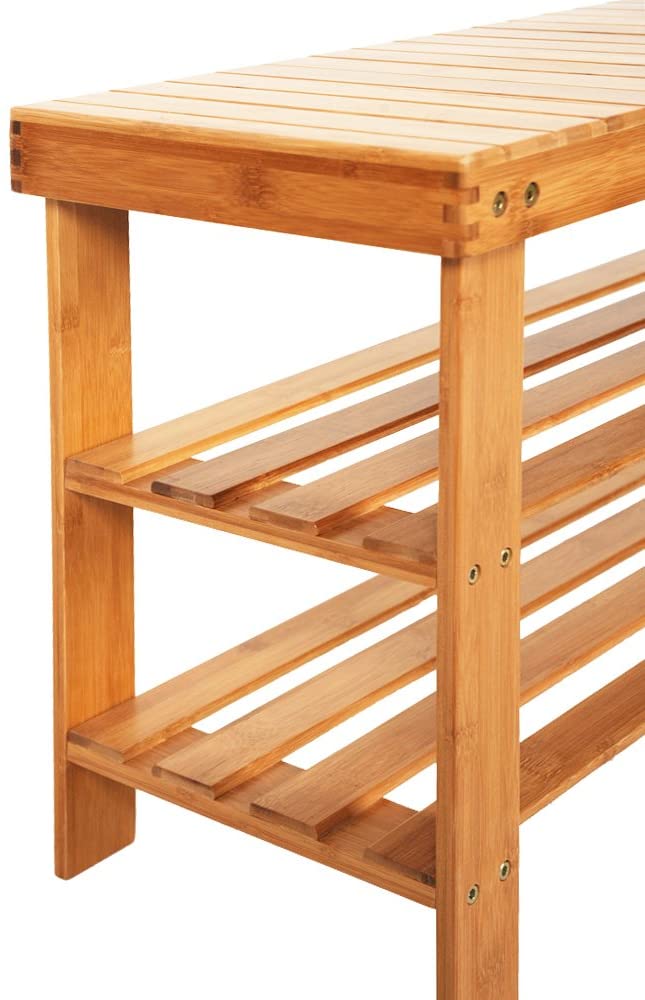 Bamboo Shoe Rack Bench 3-Tier - The Shopsite