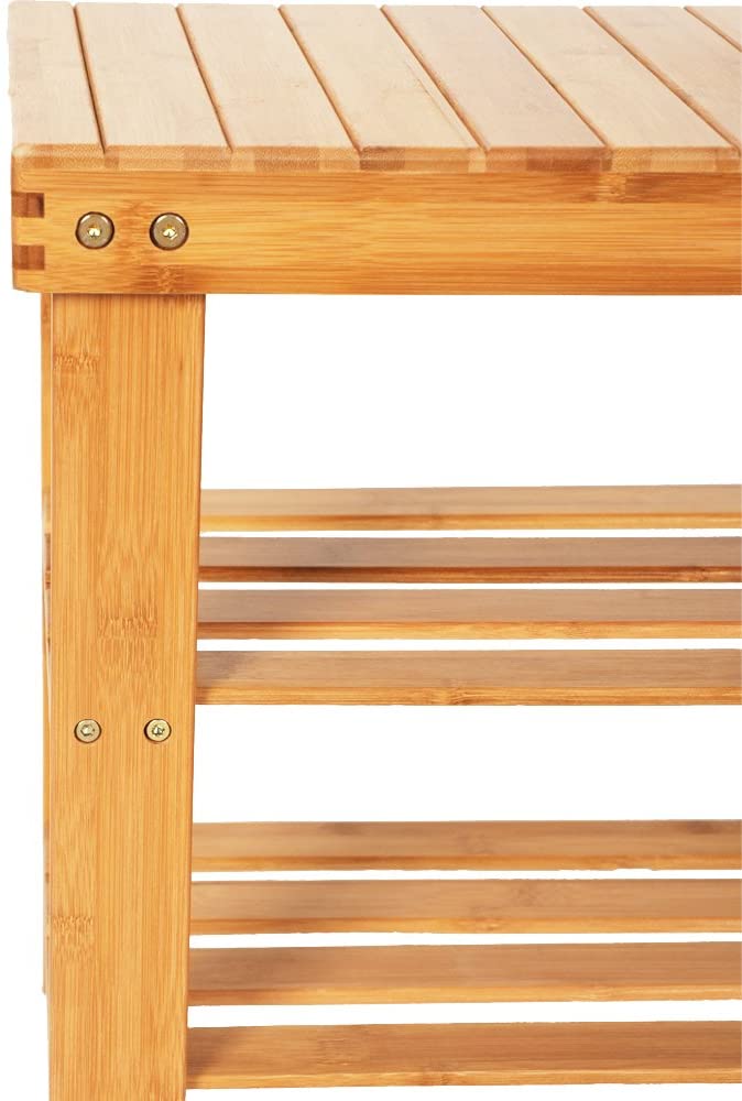 Bamboo Shoe Rack Bench 3-Tier - The Shopsite