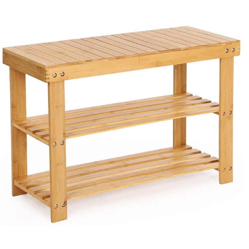 Bamboo Shoe Rack Bench 3-Tier - The Shopsite