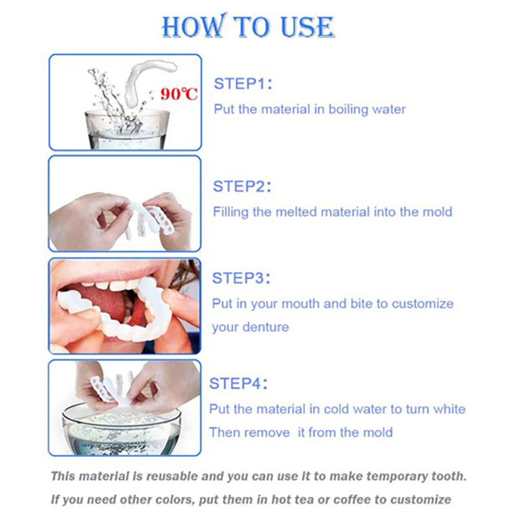 Perfect Smile Instant False Teeth Hot Whitening Snap Perfect Smile Teeth Fake Tooth Cover