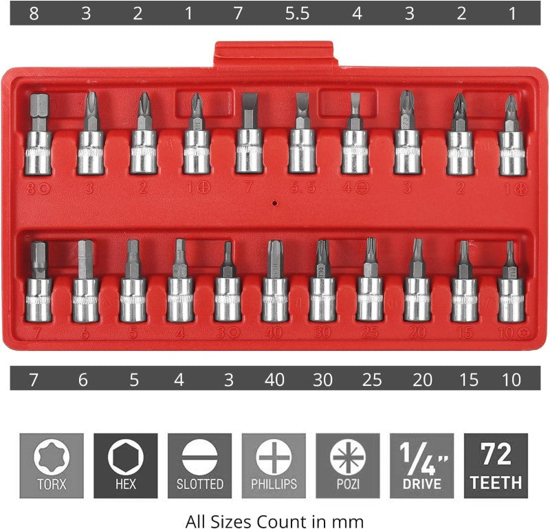 Ratchet Wrench Socket Set 46Pcs