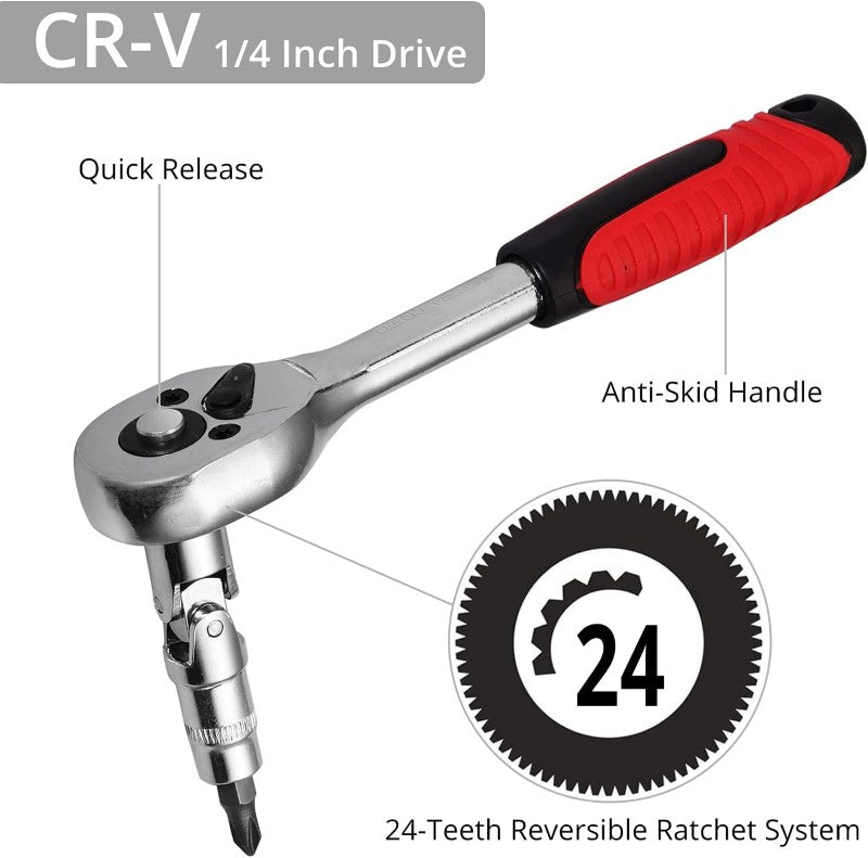 Ratchet Wrench Socket Set 46Pcs