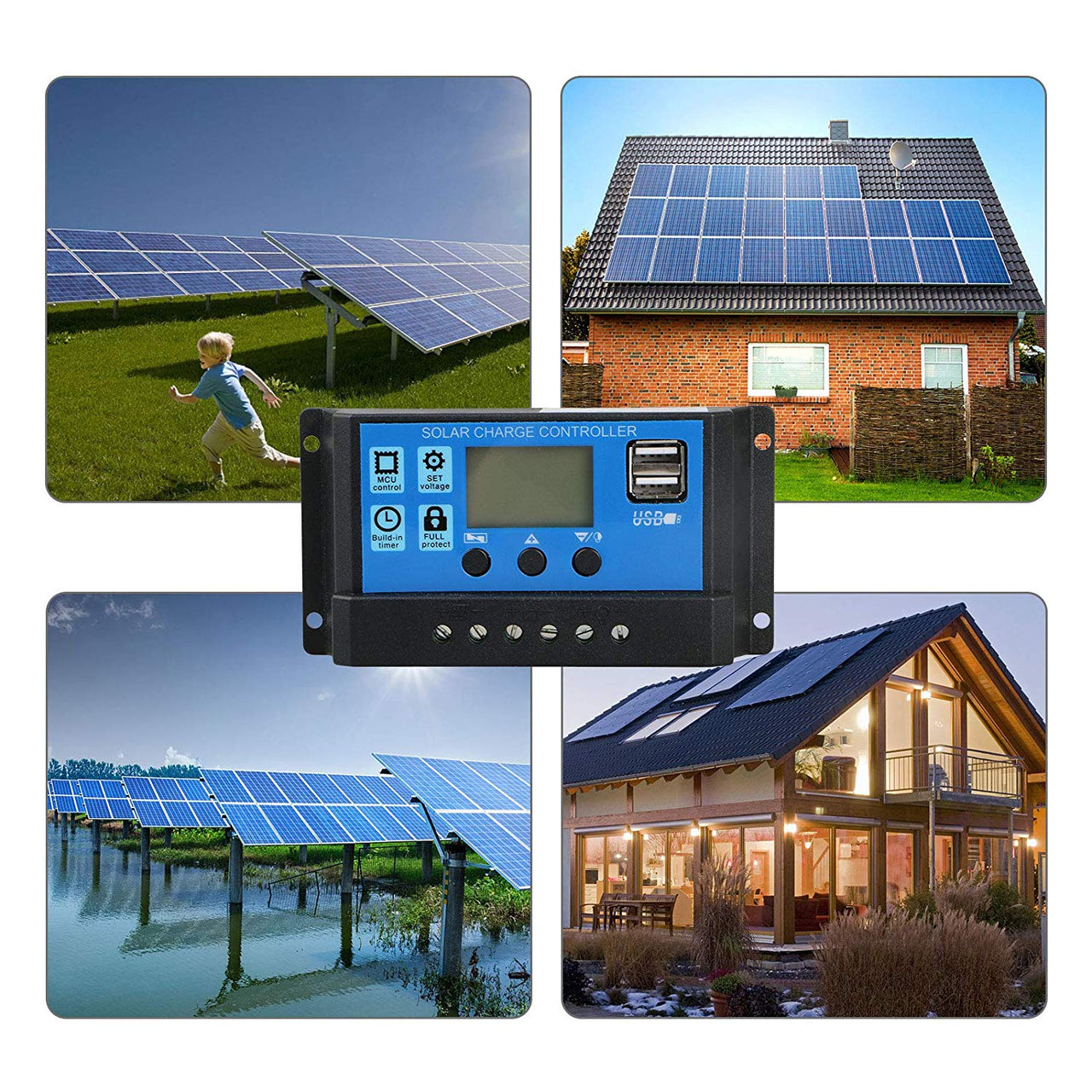 30A Solar Charge Controller LCD Display