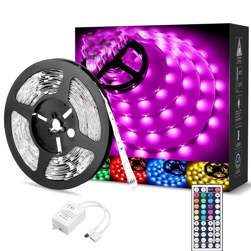 Led Strip Light Kit 5M 240Led 5050 Rgb With 44 Key Controller