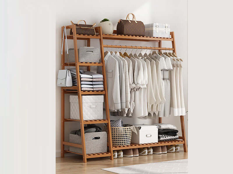 Bamboo Wardrobes Clothes Rack