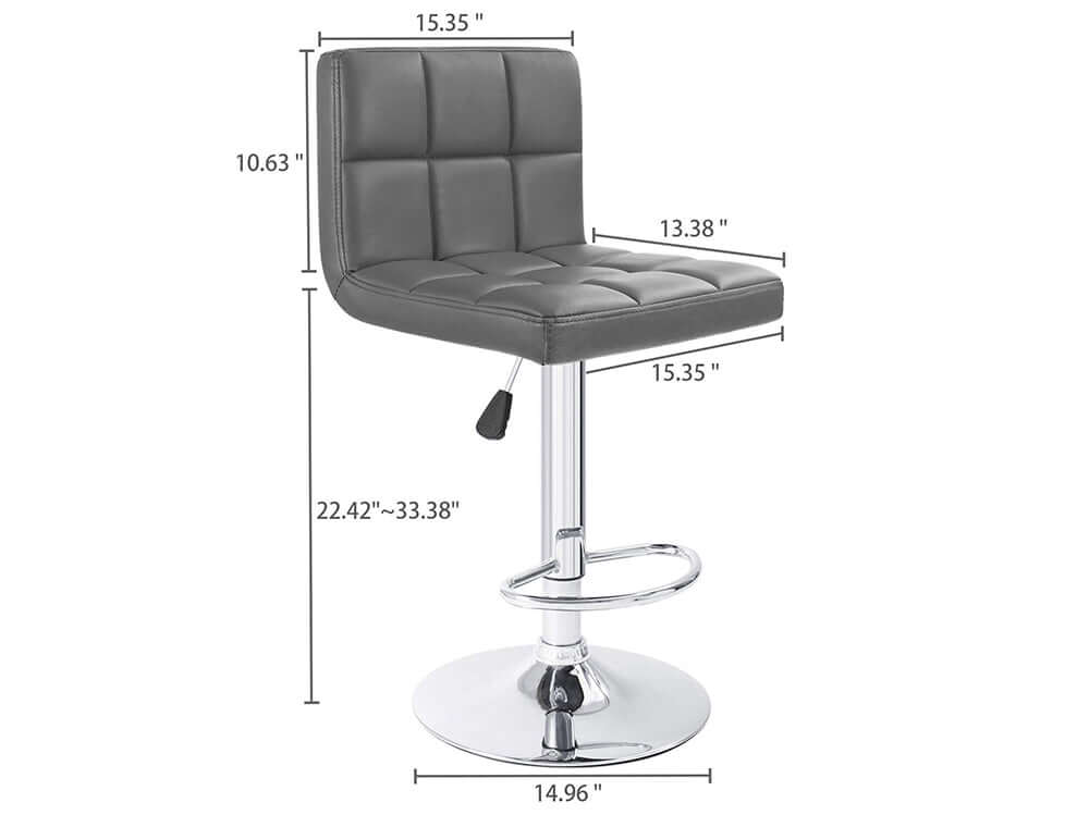 Adjustable Swivel Armless Bar Stools With Pu Leather - The Shopsite