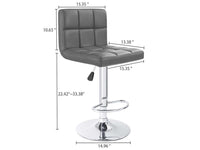 Thumbnail for Adjustable Swivel Armless Bar Stools With Pu Leather - The Shopsite