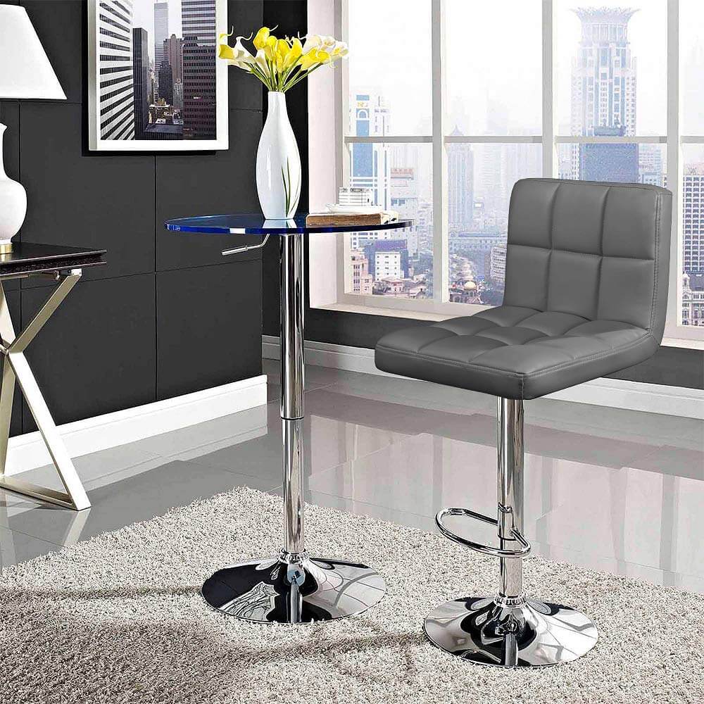 Adjustable Swivel Armless Bar Stools With Pu Leather - The Shopsite