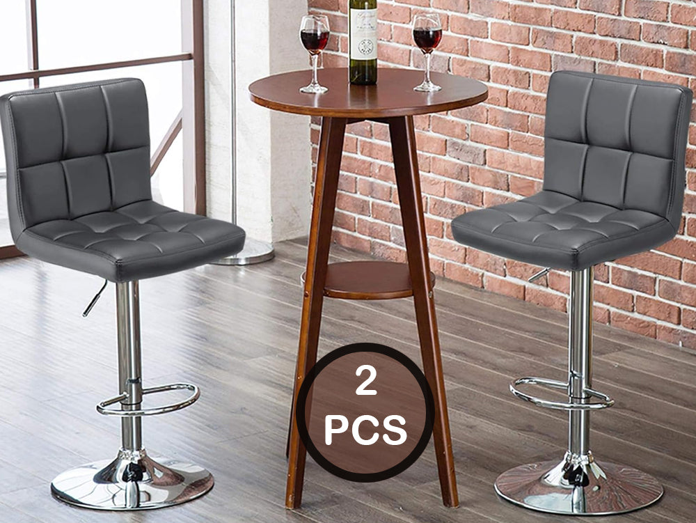 Adjustable Swivel Armless Bar Stools With Pu Leather