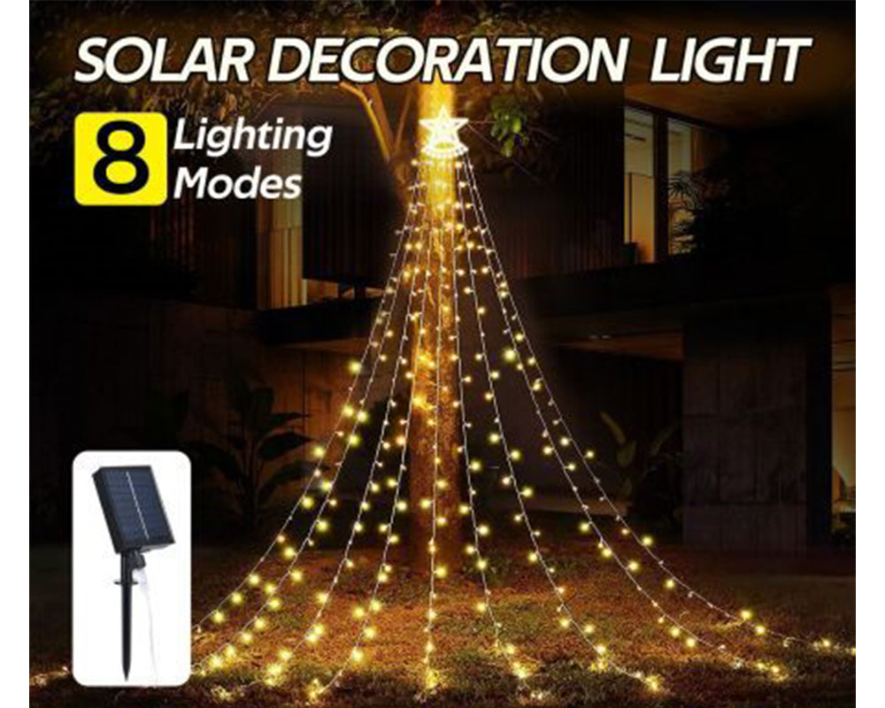 Solar 350 LED String Lights Waterfall Fairy