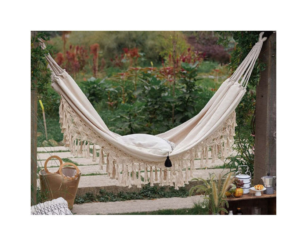 Tassel Hammock Cotton Double Hammock Bed